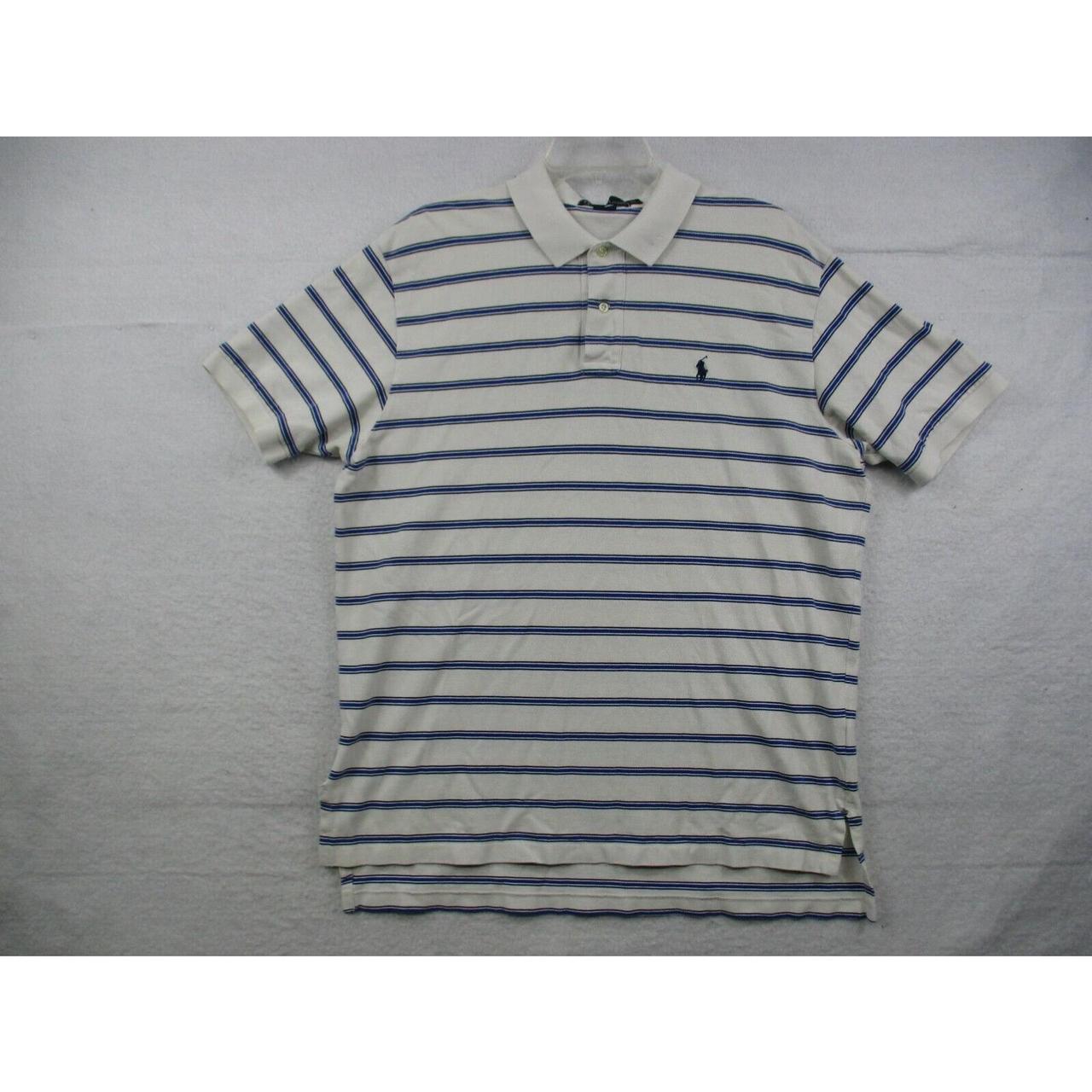 Polo Ralph Lauren Men's White and Blue Poloshirts Depop