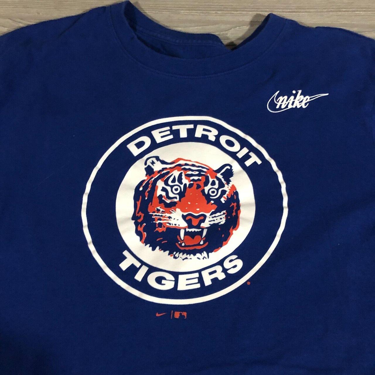 Blue Nike MLB Detroit Tigers Logo T-Shirt