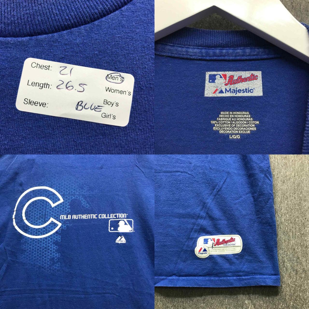 MLB Chicago Cubs Shirt Size Large Blue Tee Short - Depop