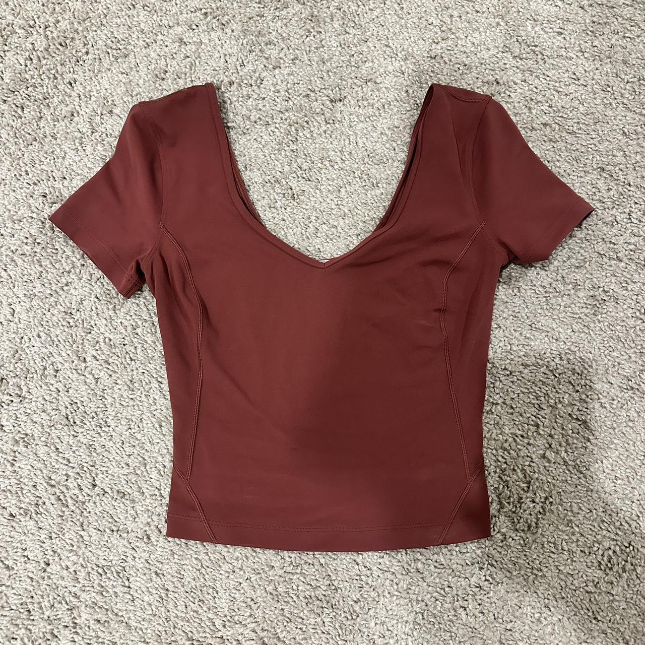 Lululemon align T-shirt smoky red Size 2 - Depop