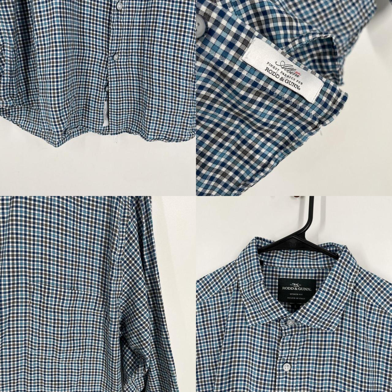 Rodd & Gunn Mens Blue Plaid Long Sleeve Button Up... - Depop