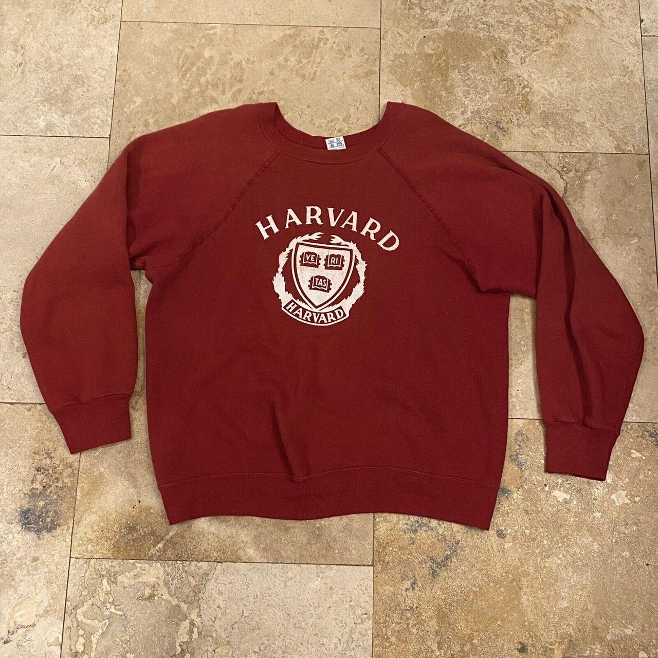 Vintage Harvard University 80s Champion Crewneck... - Depop