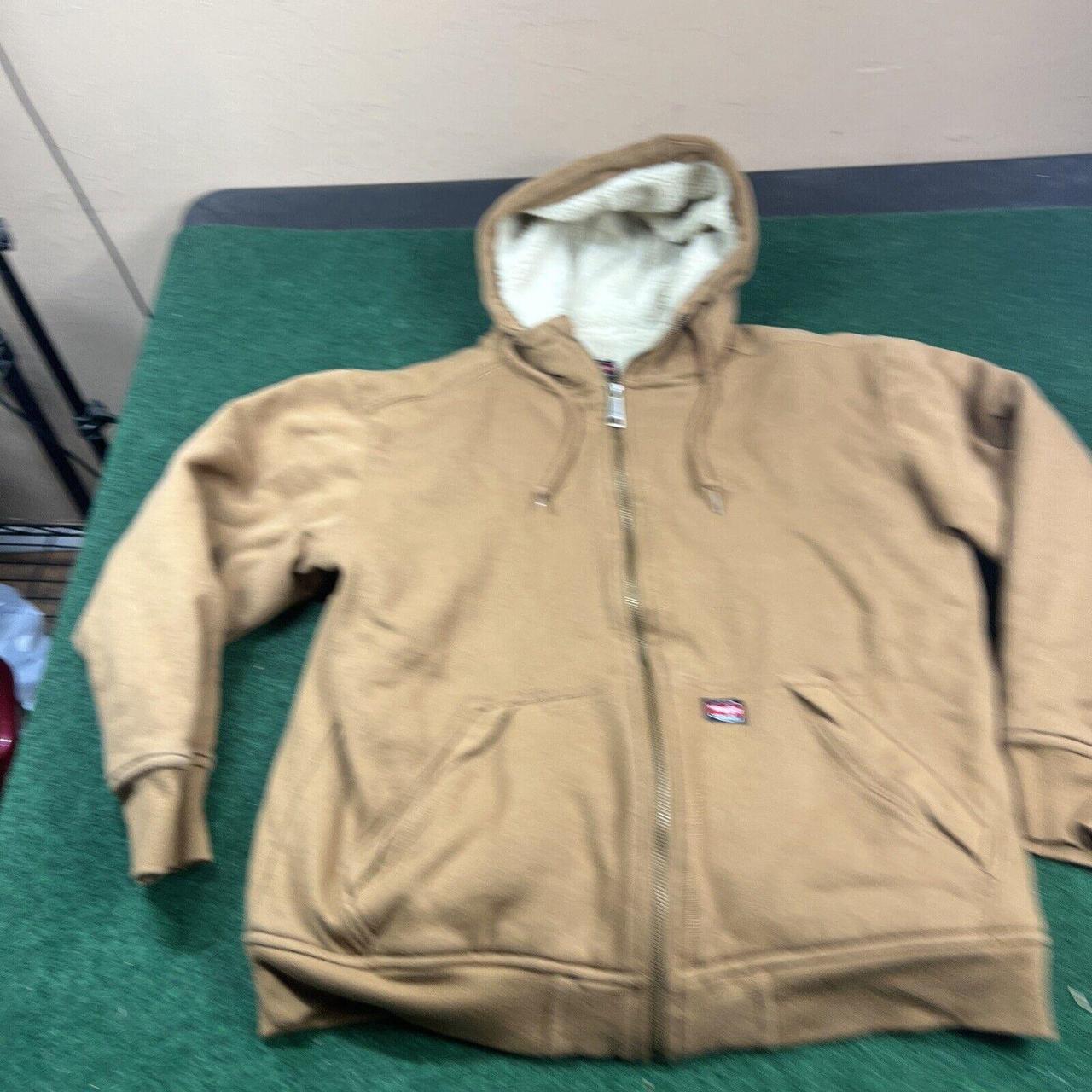 wrangler workwear men's full zip sherpa lined hooded sweatshirt