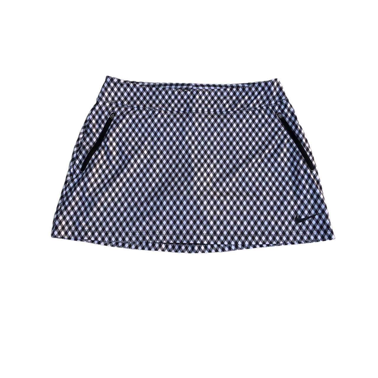 Black and white checkered skirt nike best sale