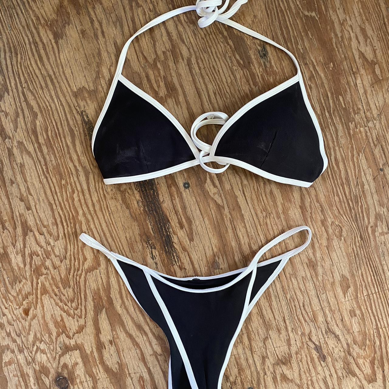Garage Women's Black and White Bikinisandtankinisets Depop