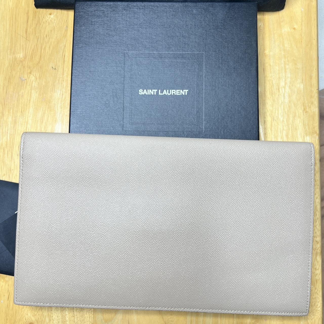 YSL beige tan clutch brand new comes with box and dustbag