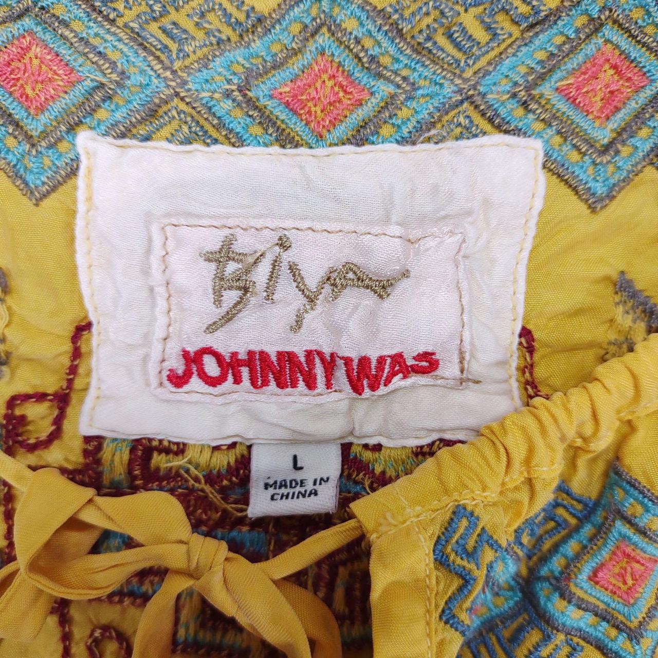 Johnny Was Ziggy Cupra top Blouse Yellow Embroidered, size small