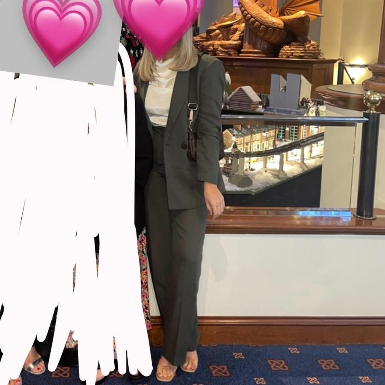 Olive green zara suit with matching oversized blazer... Depop