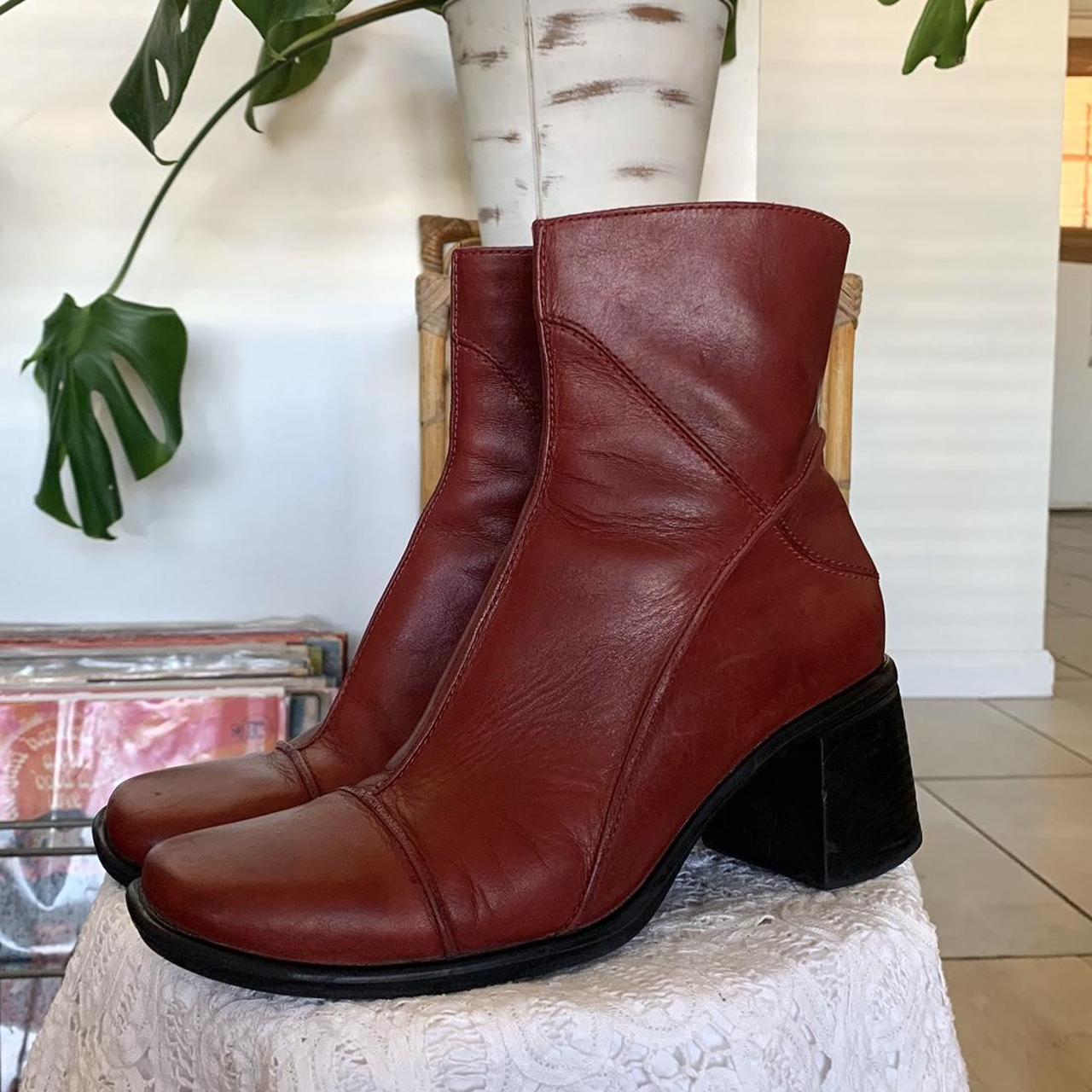 Y2K square toe boots 🌶️ made by: Clark’s. Has a... - Depop