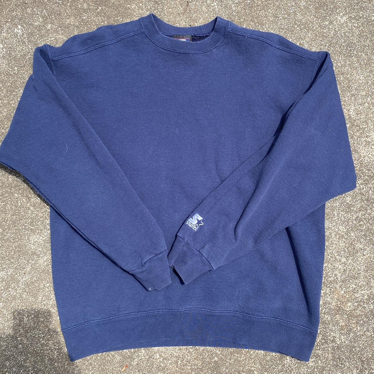 Vintage 90s Navy Blue Starter Sweatshirt • fits... - Depop