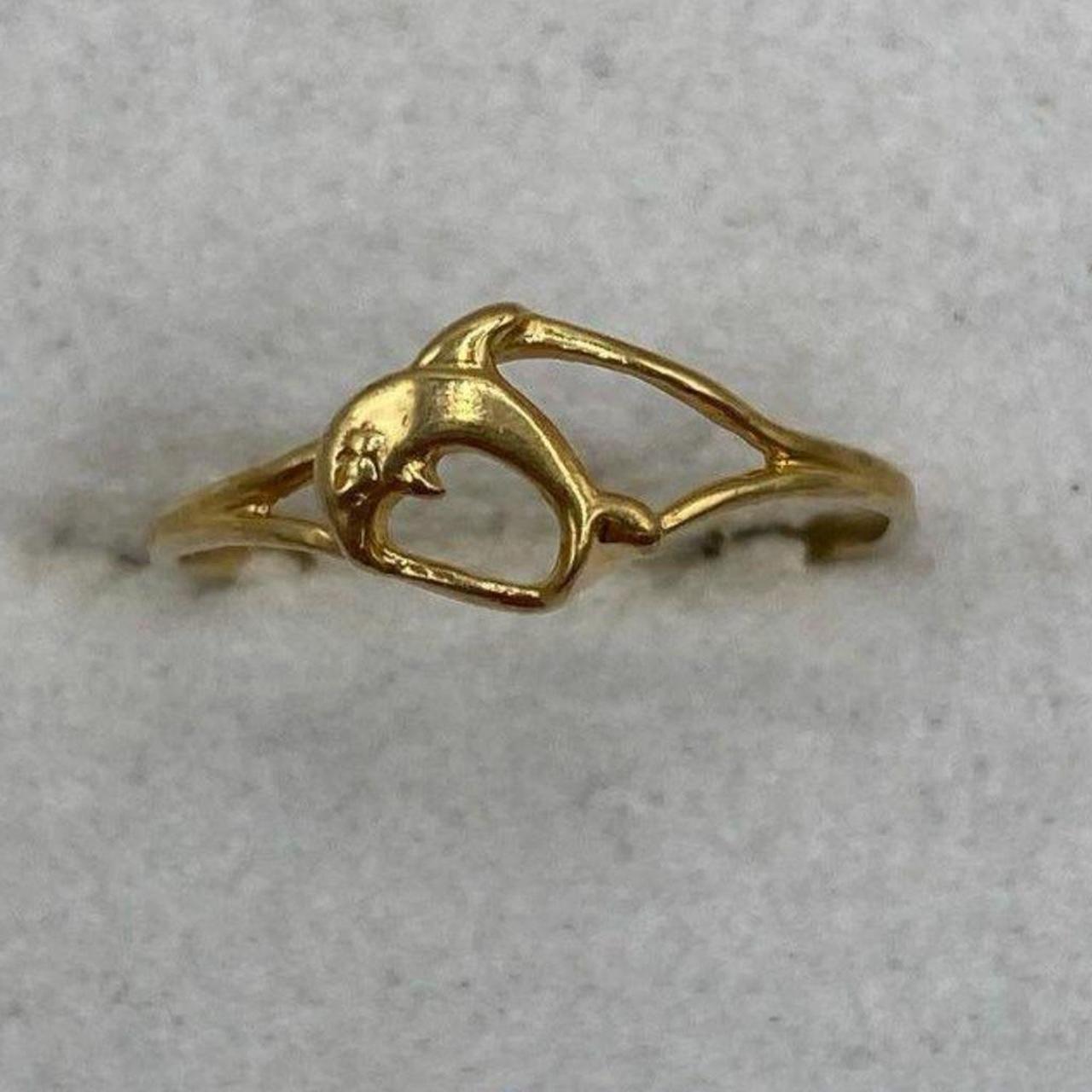 Women's Ring - Gold – Delicate solid gold dolphin… - image 1