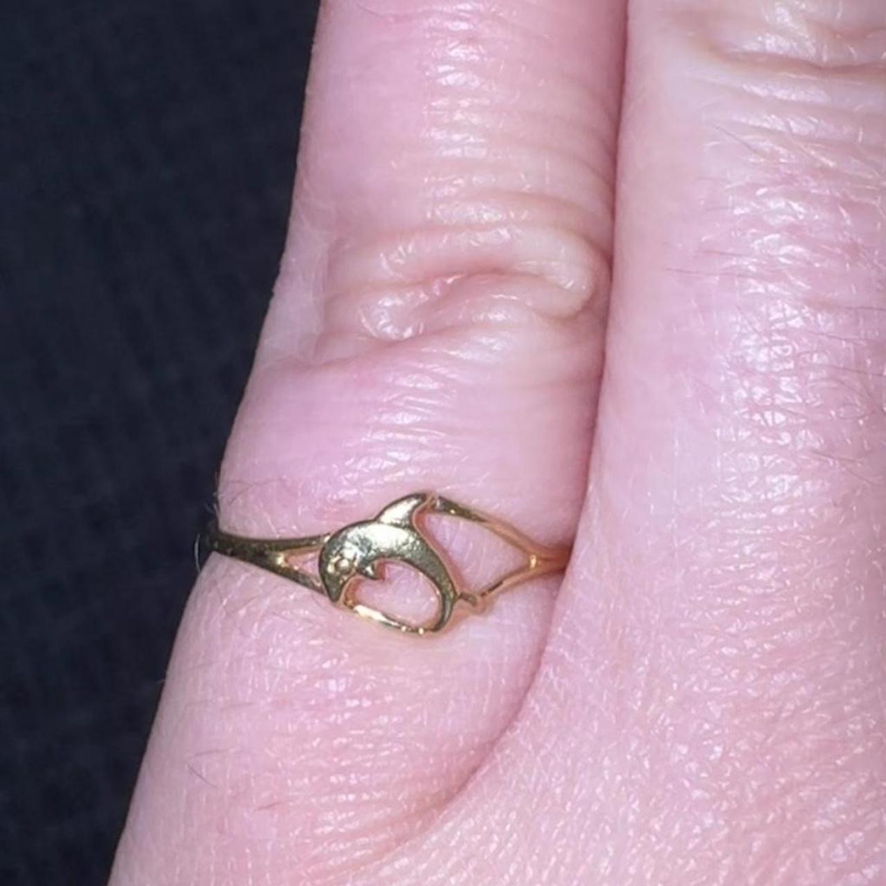 Women's Ring - Gold – Delicate solid gold dolphin… - image 2