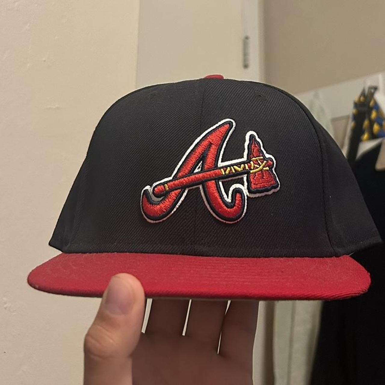 LOSTLOVENYC heart Atlanta braves hat black and - Depop