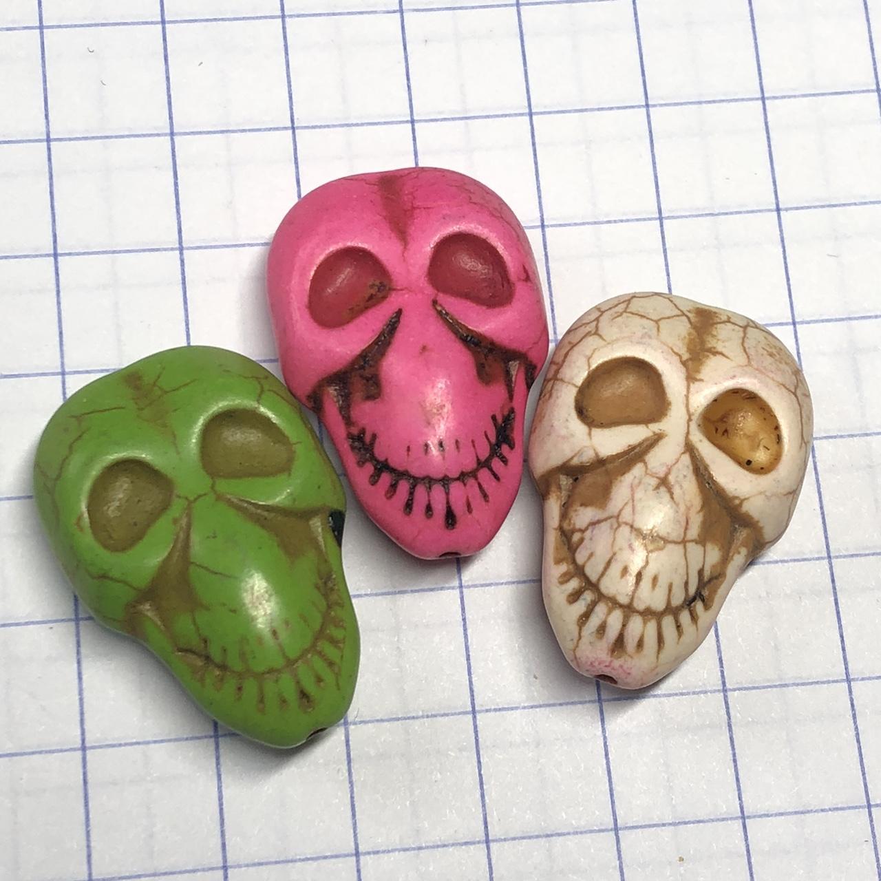 Vintage Lucite Skull Beads