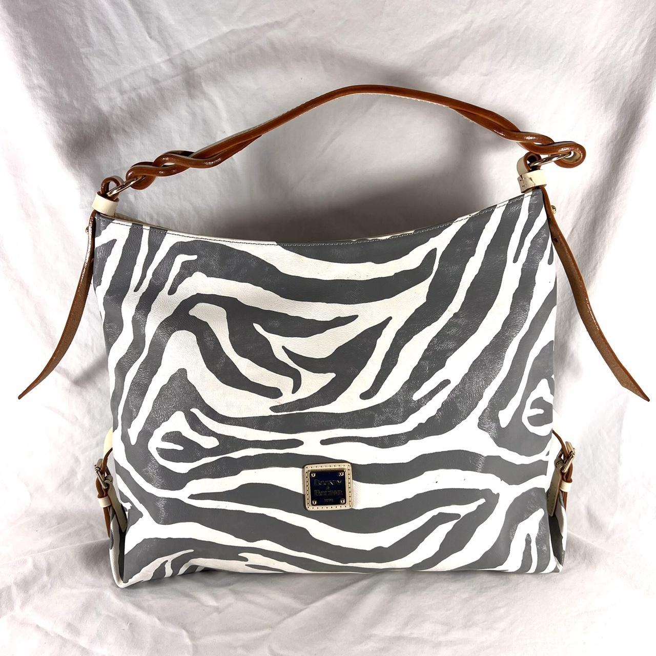 Rare DOONEY BOURKE Zebra Pattern Leather Large Depop