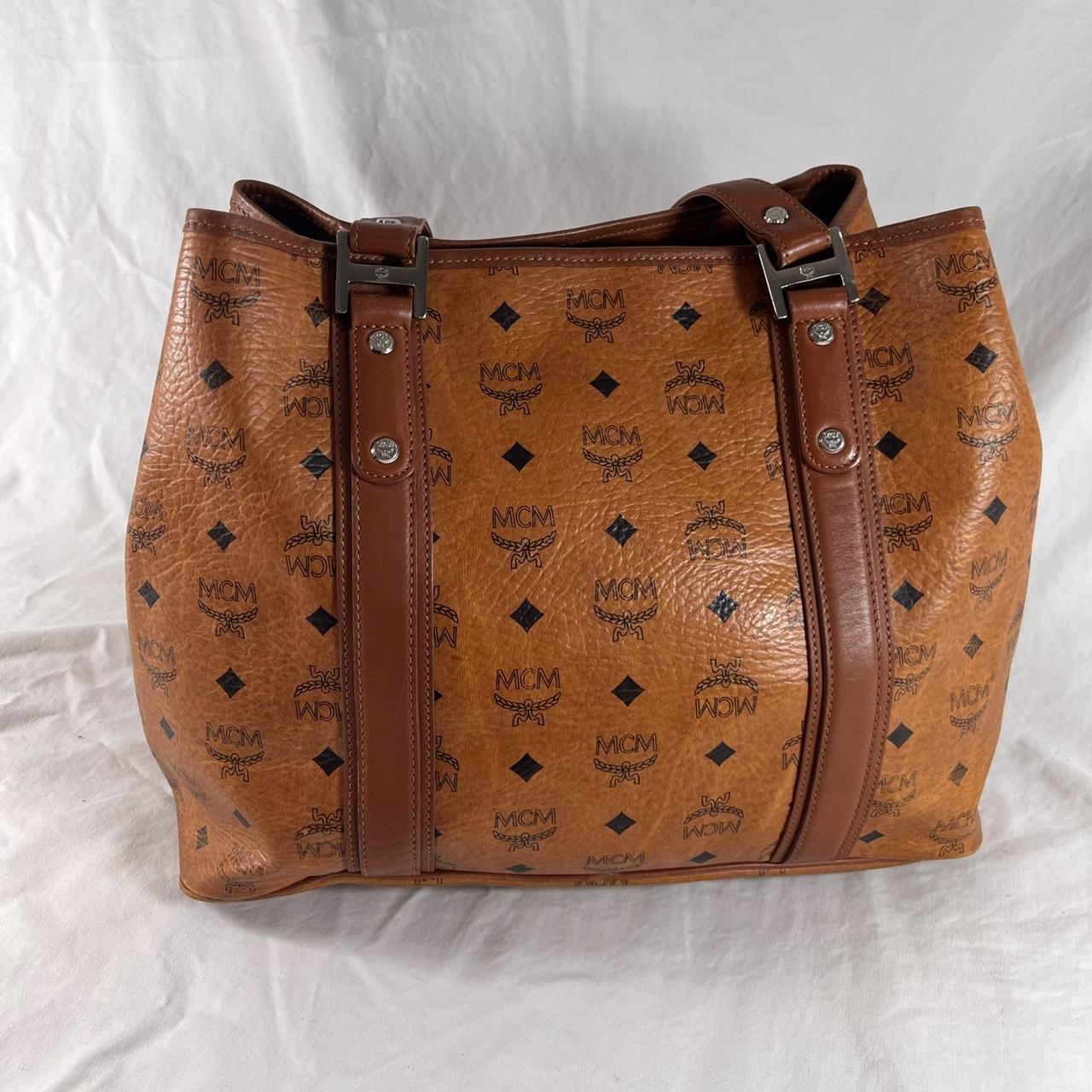 Authentic MCM cognac barrel bag. interior is in good - Depop