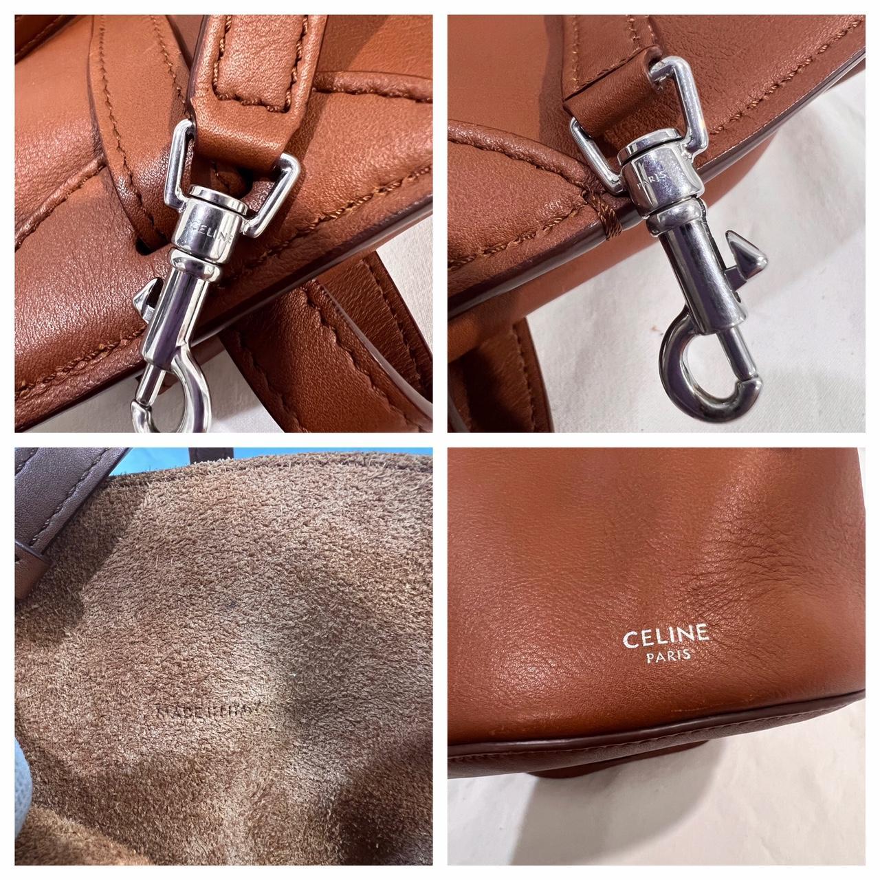 CELINE Tan Leather Big Bag Nano Bucket Bag Made in - Depop