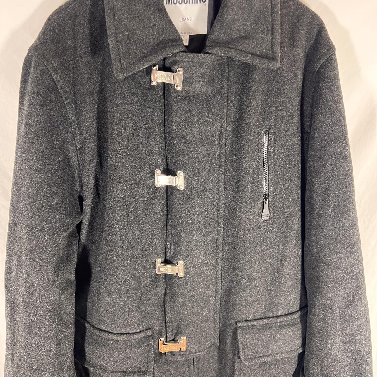 MOSCHINO Gray Wool Men's Trench Coat Made in Italy | Depop