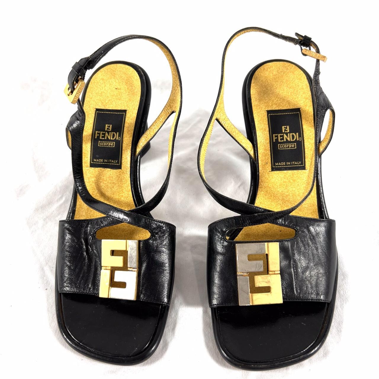 Fendi gold sandals sale