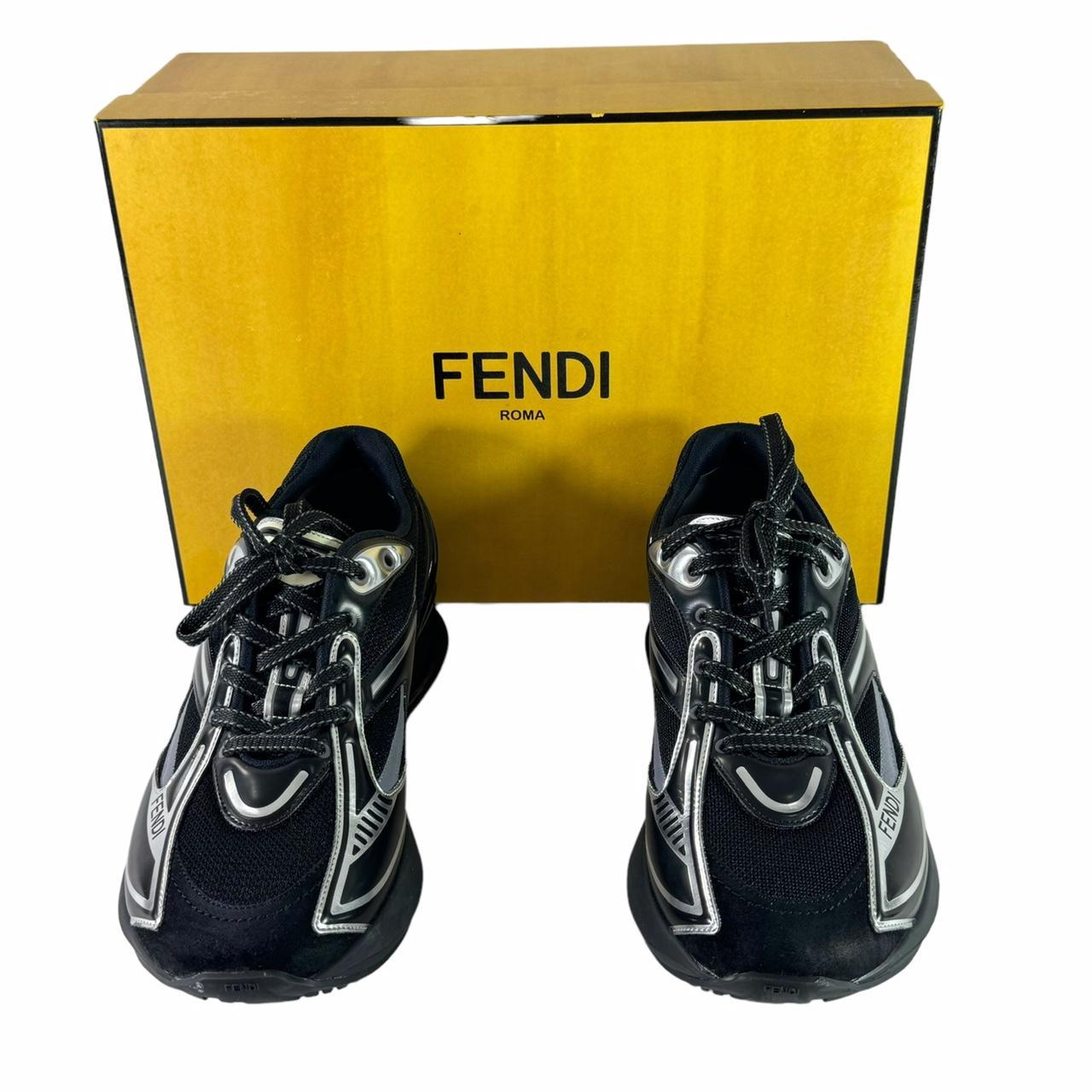 FENDI Sneakers Black Silver First 1 Tech and. Depop