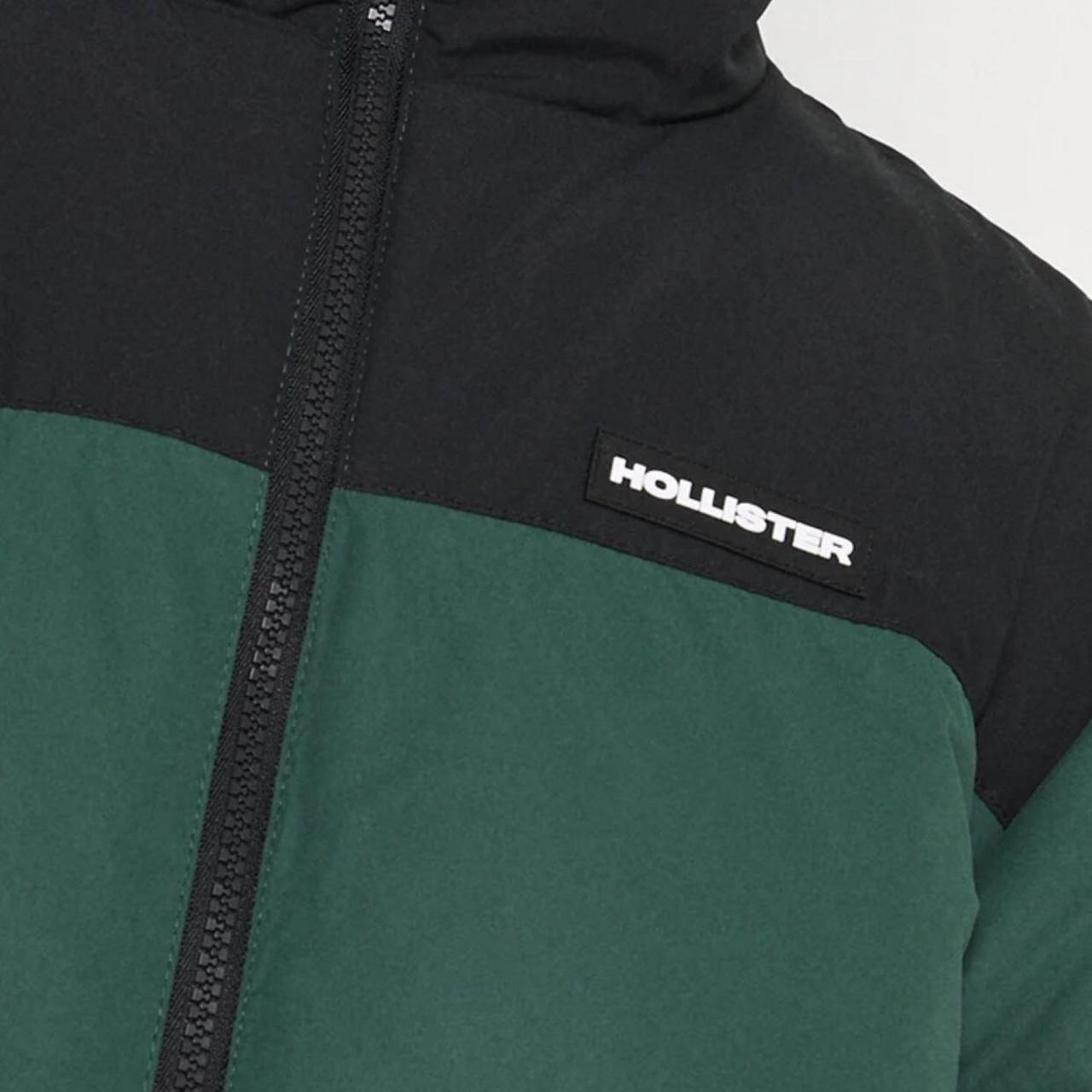 Hollister Emerald Green Puffer coat Fleece lined - - Depop