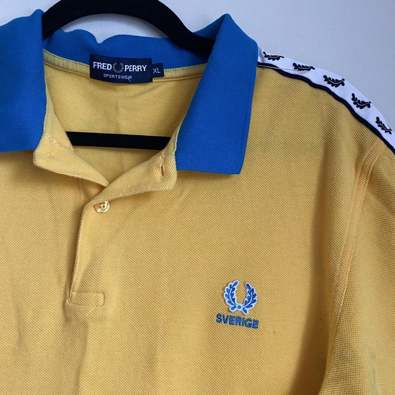 Fred Perry Men's Yellow and Blue Polo-shirts (2)