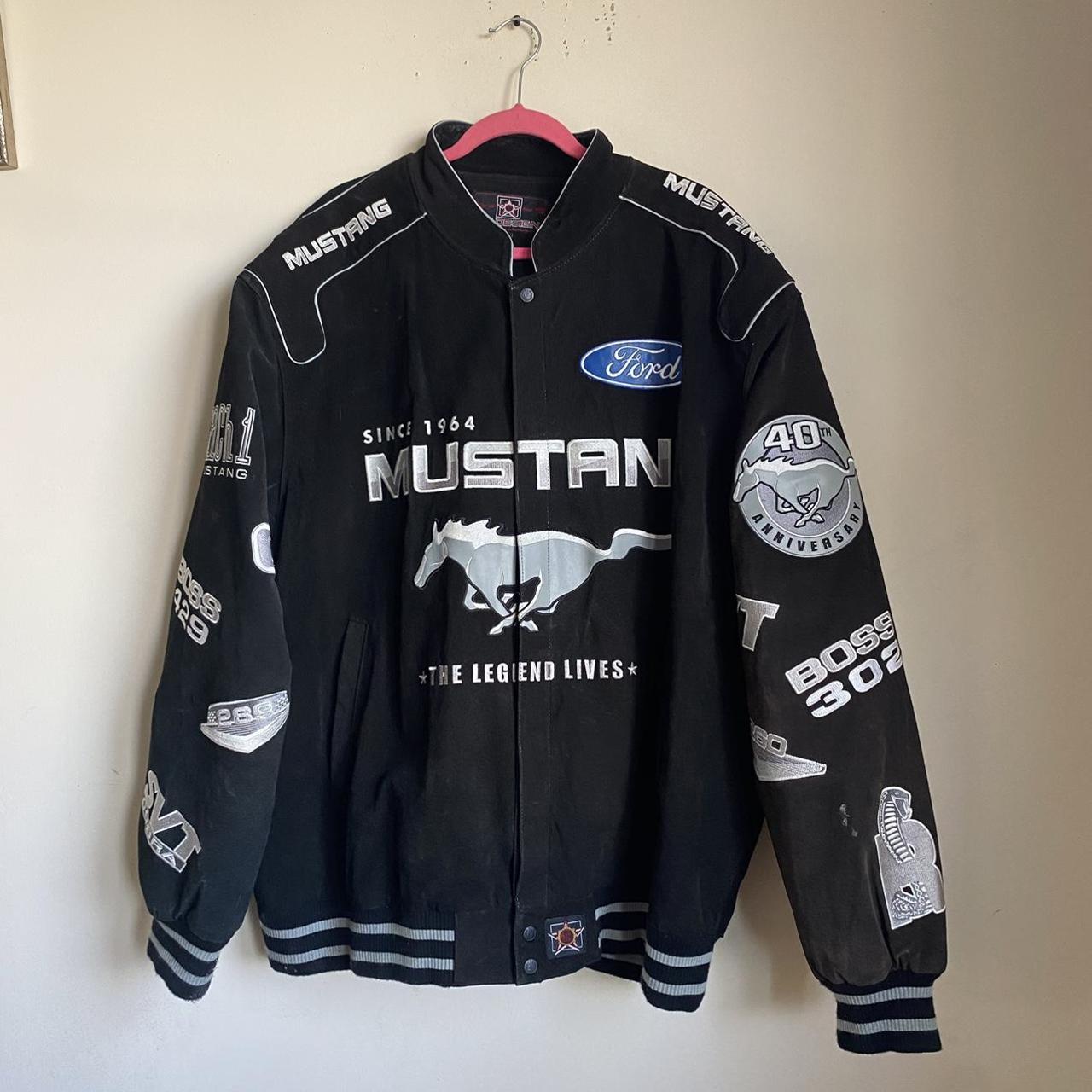 Vintage Ford Mustang Jeff Hamilton Racing Jacket - Depop