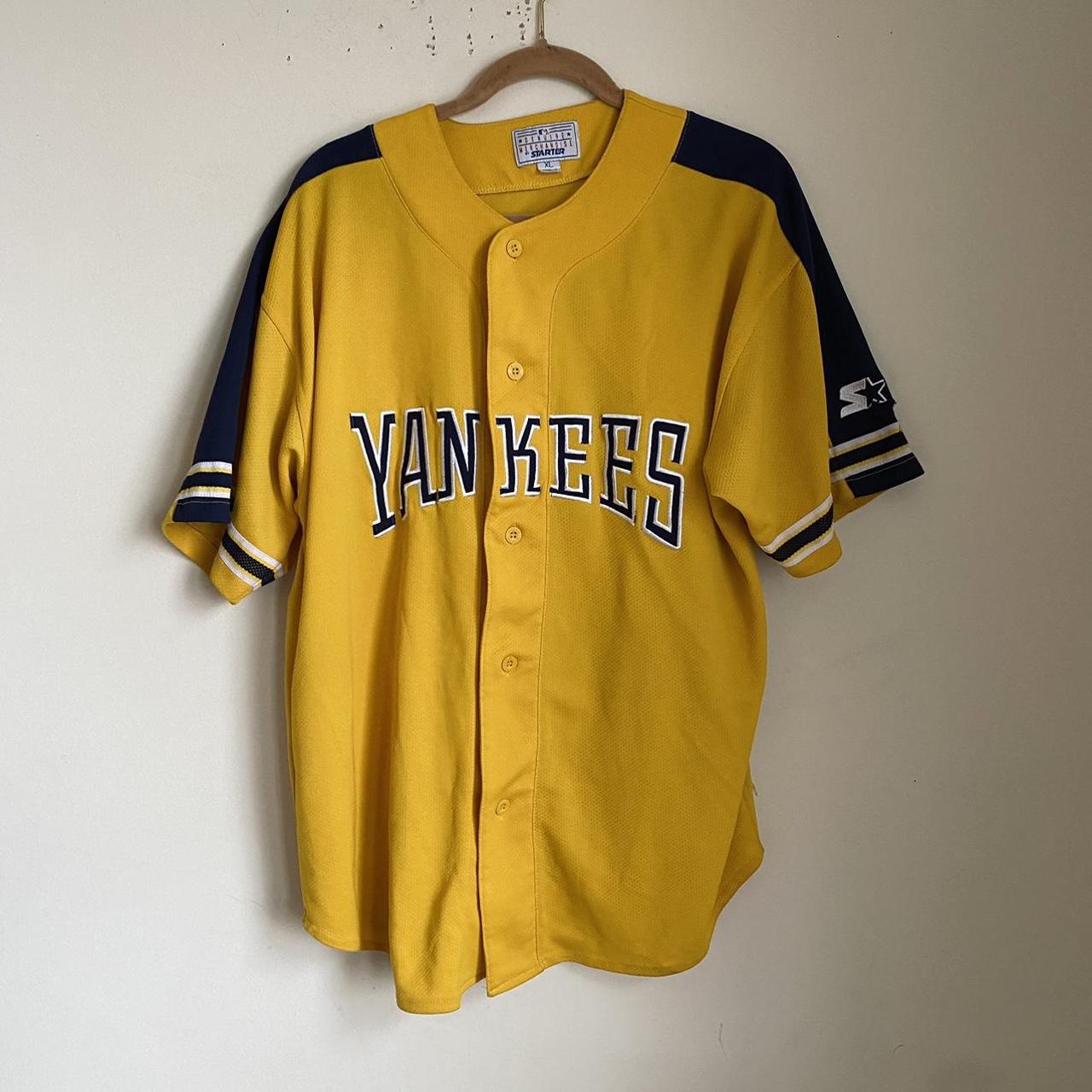 Vintage New York Yankees Yellow Majestic Baseball Jersey