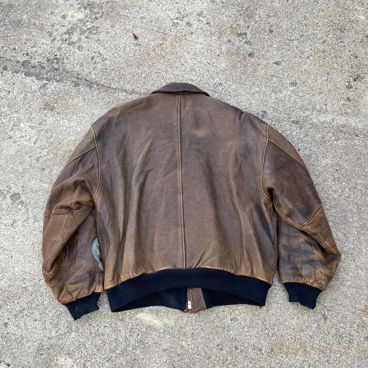 Vintage 70s Rare Avirex Leather Jacket type A-2 with... - Depop