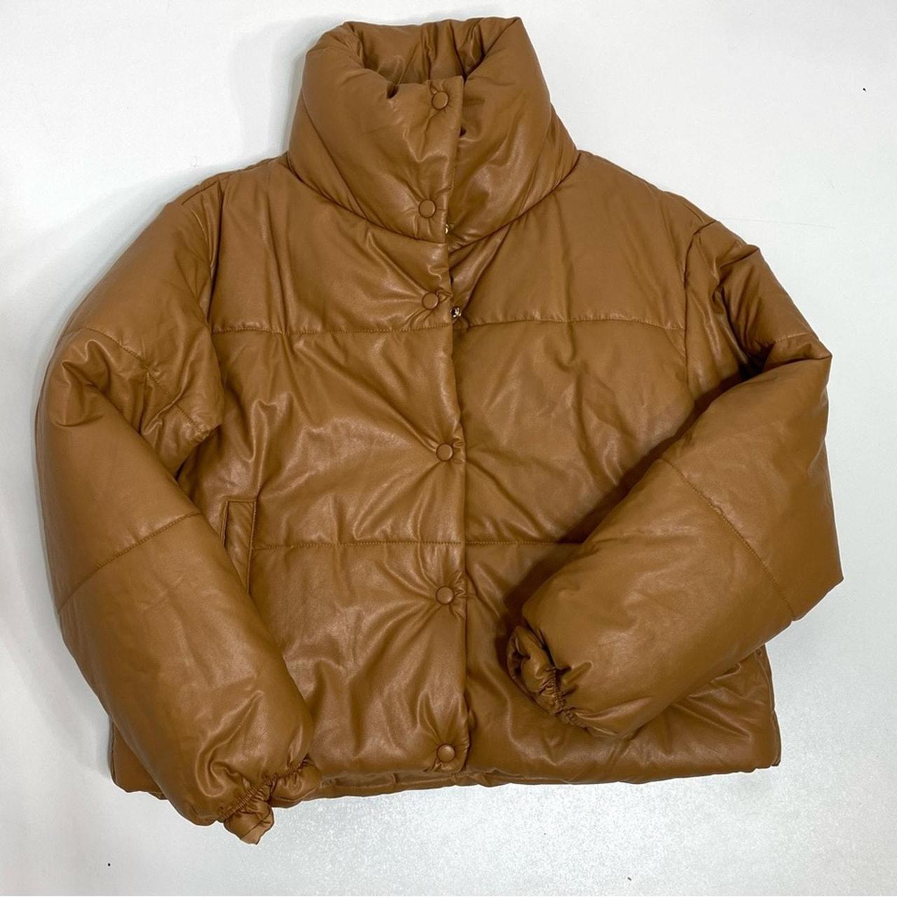Lioness Small Talk Faux Leather Puffer Coat Depop