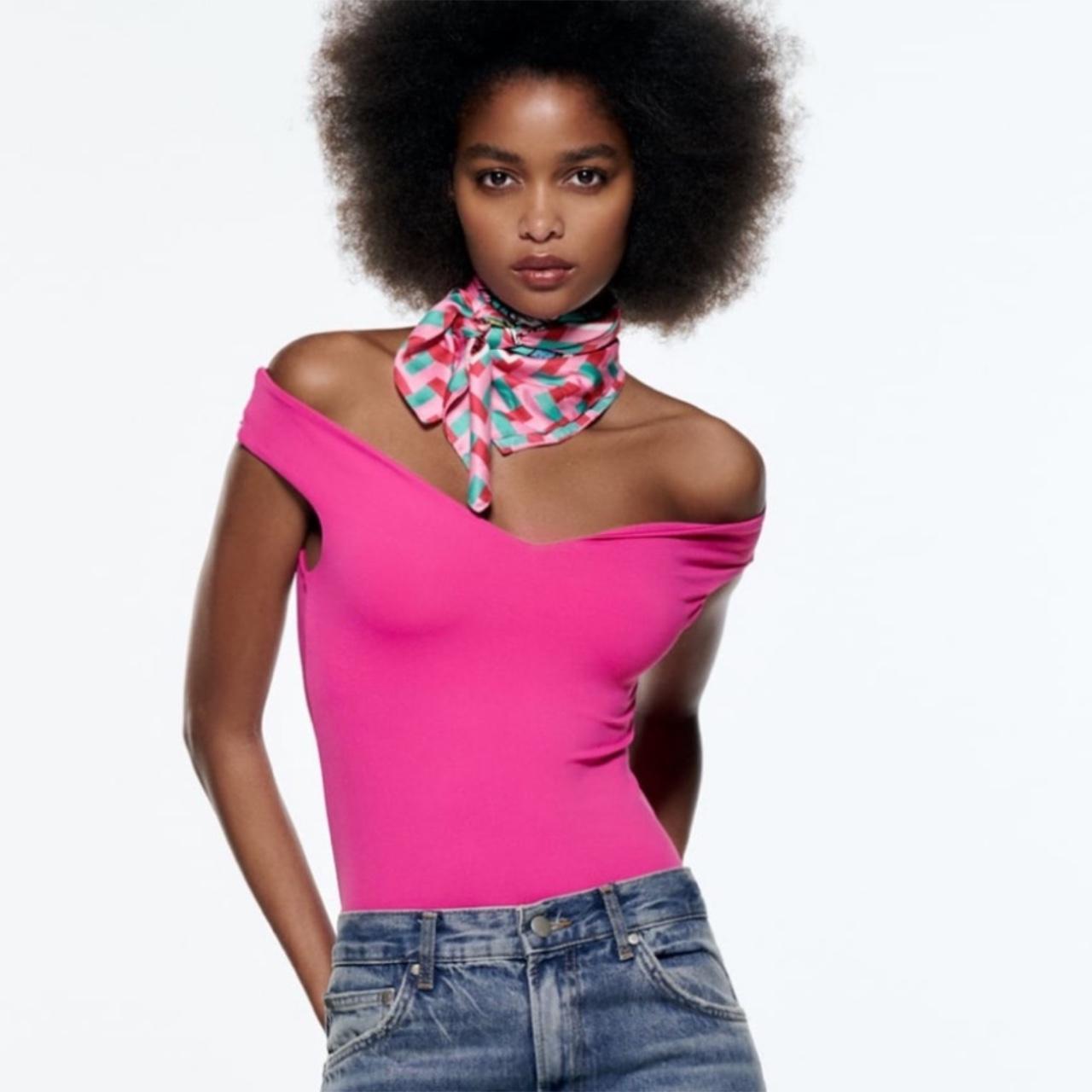 Nwt zara Pink bodysuit off shoulder perfect for Depop