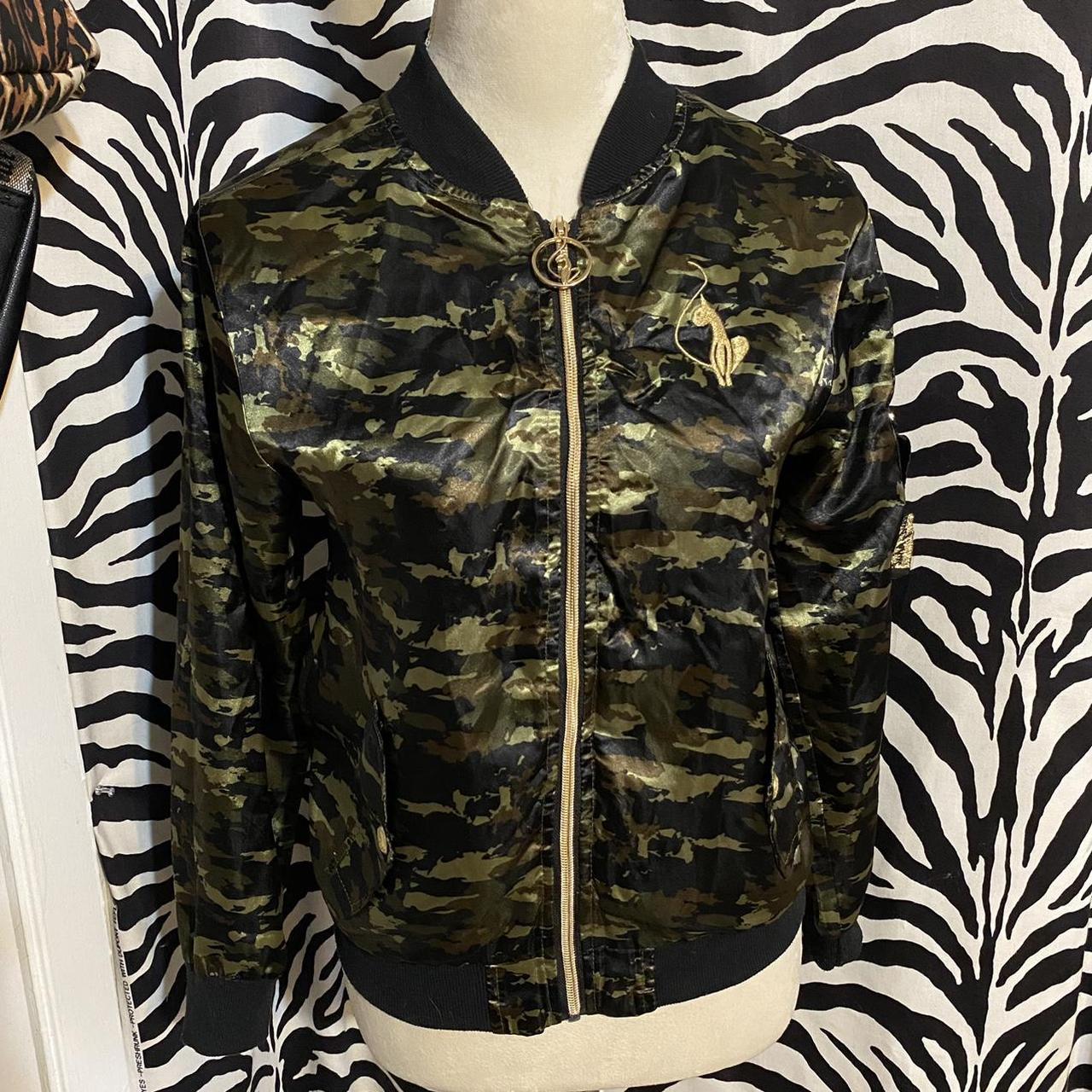 Baby Phat Bomber Jacket Women's Plus Size 2X Green Camo cheapest Full Zip Casual Y2K