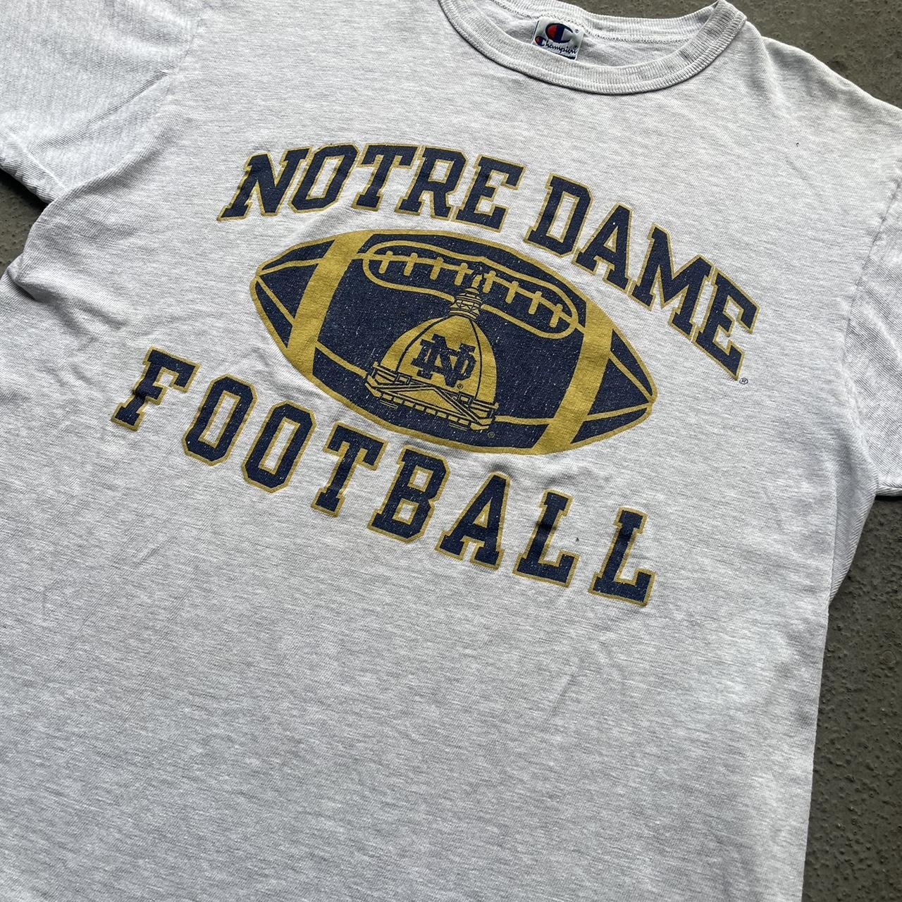 Vintage Notre Dame Football T Shirt Champion Made... Depop