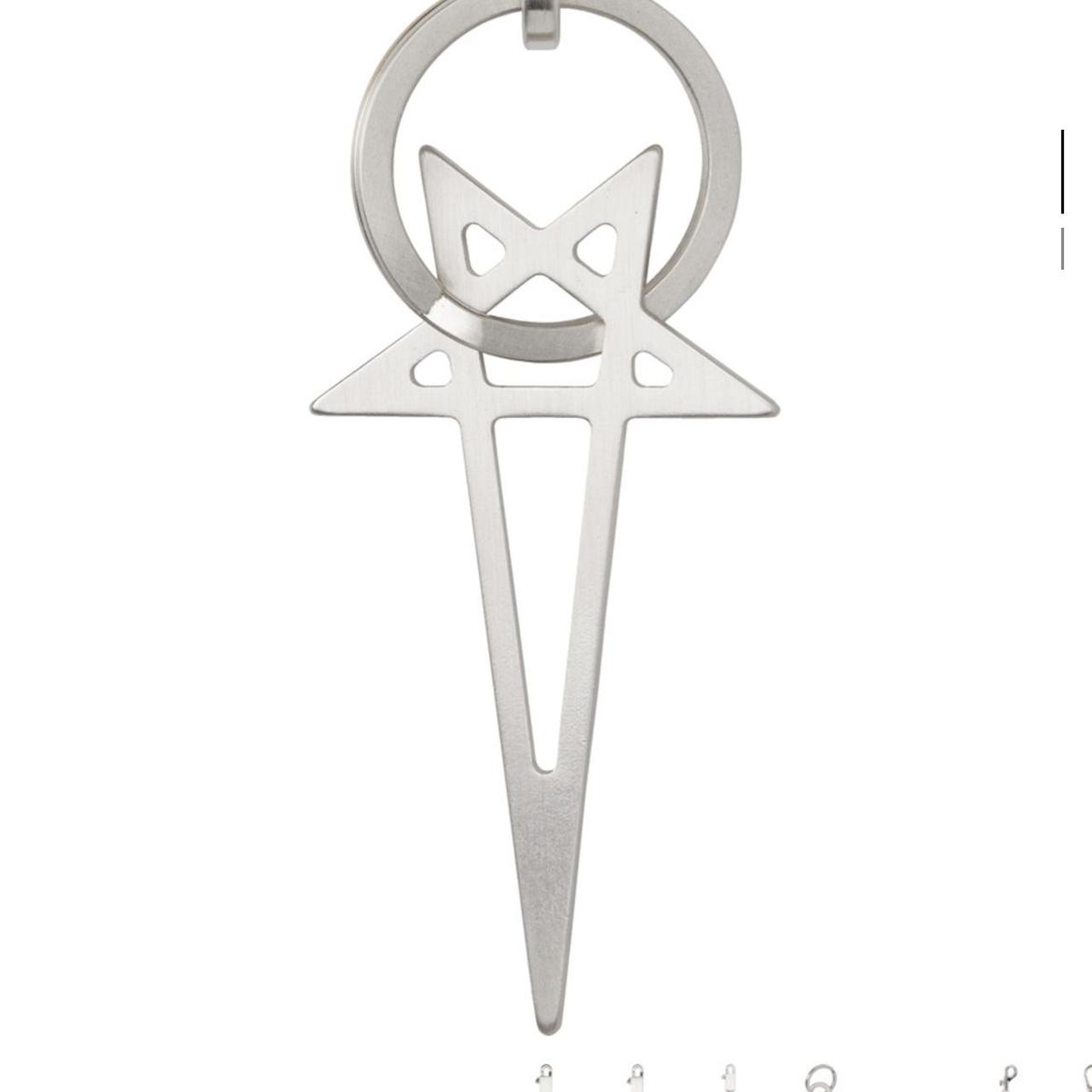 Rick Owens Silver Pentagram Keychain bought on | Depop