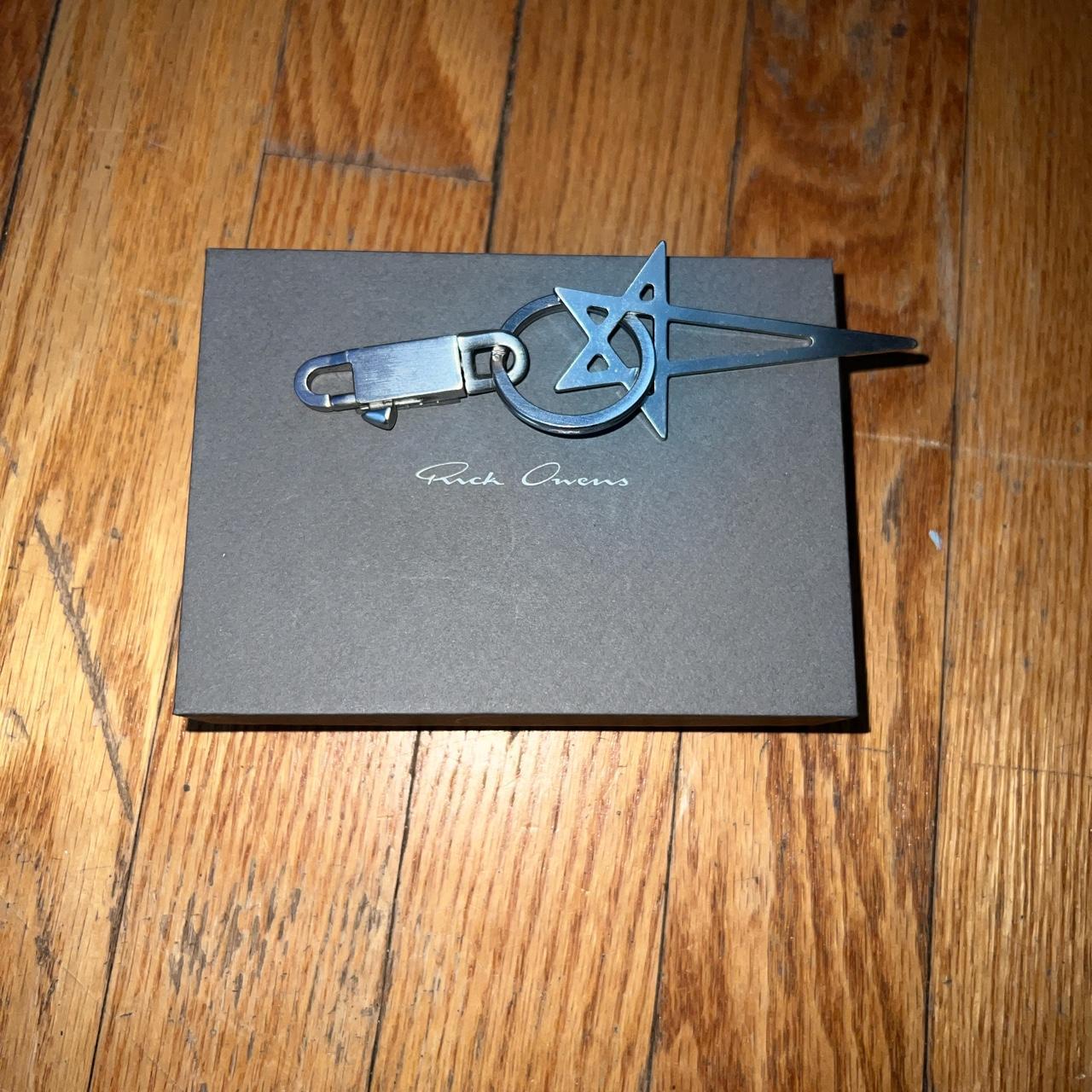 Rick Owens Silver Pentagram Keychain bought on | Depop