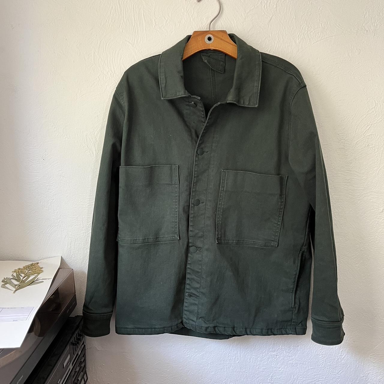 Cool monochromatic forest green work coat. Tons of... - Depop