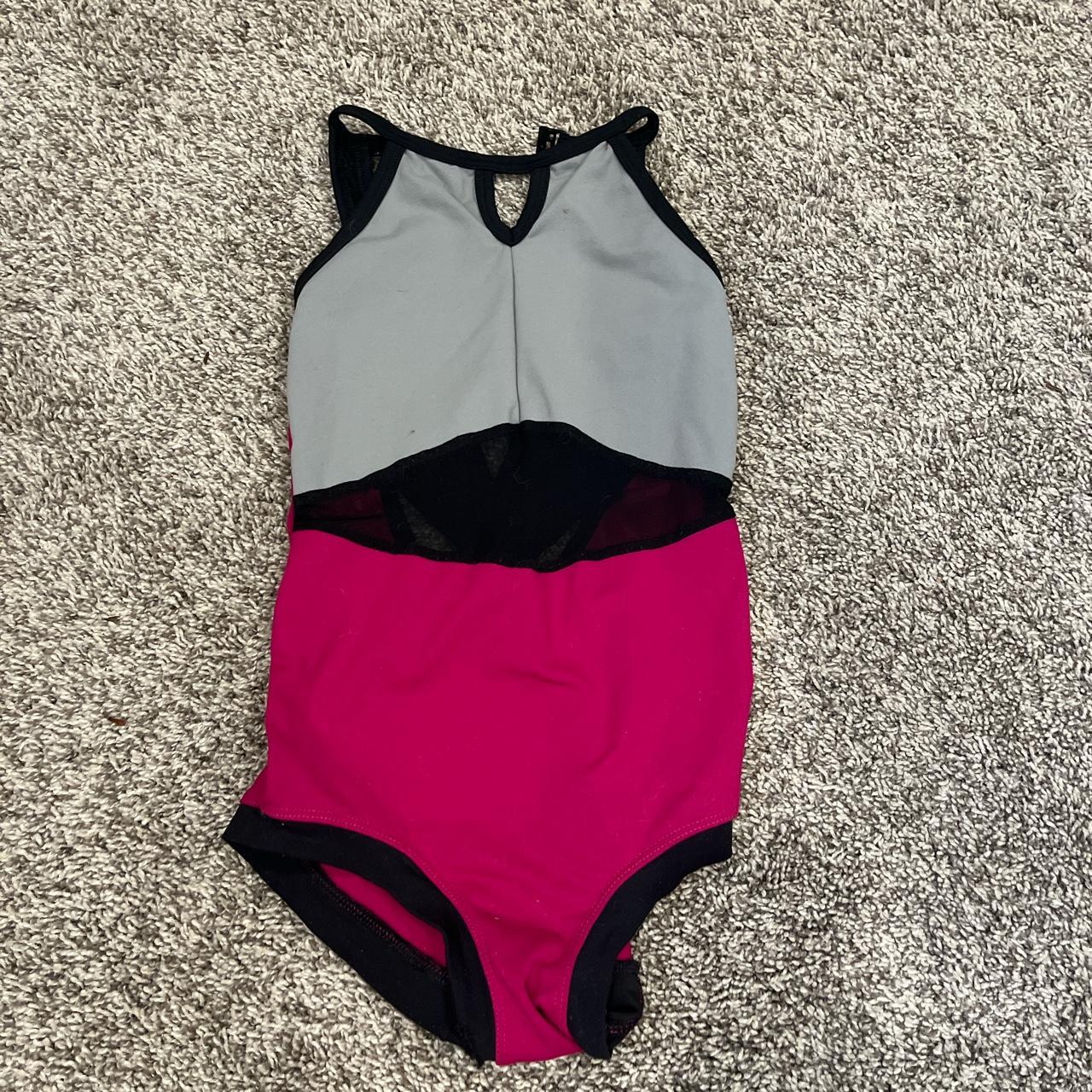 Women's Pink and Grey Bodysuit | Depop