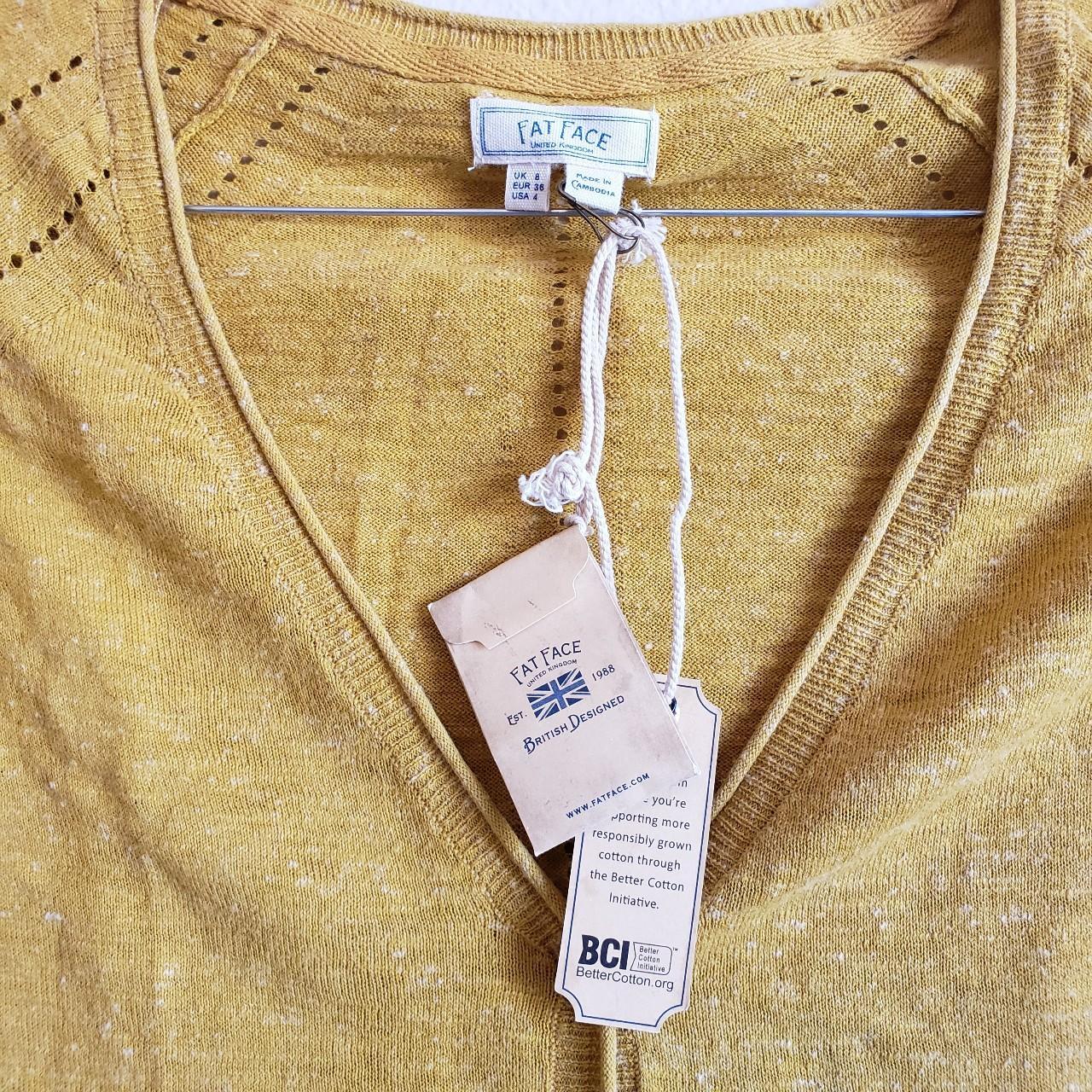 Fatface yellow outlet cardigan