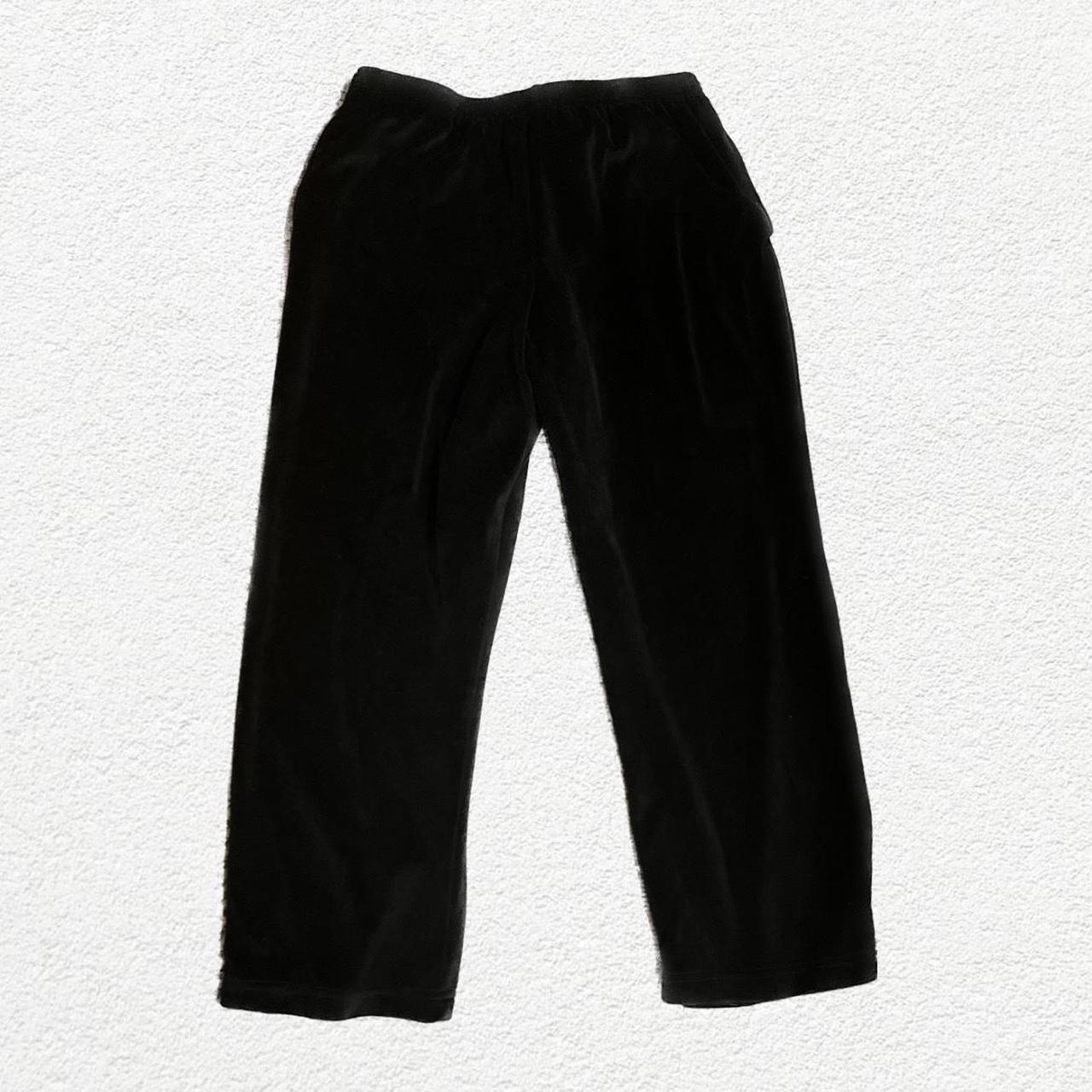 Alfred Dunner Black velvet comfy lounge pants Size:... - Depop