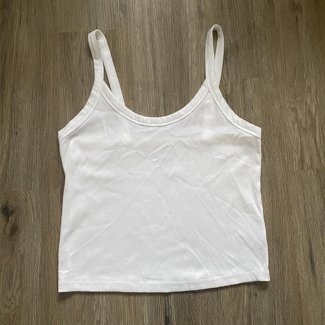 White Wild Fable Tank - size large - thick straps -... - Depop
