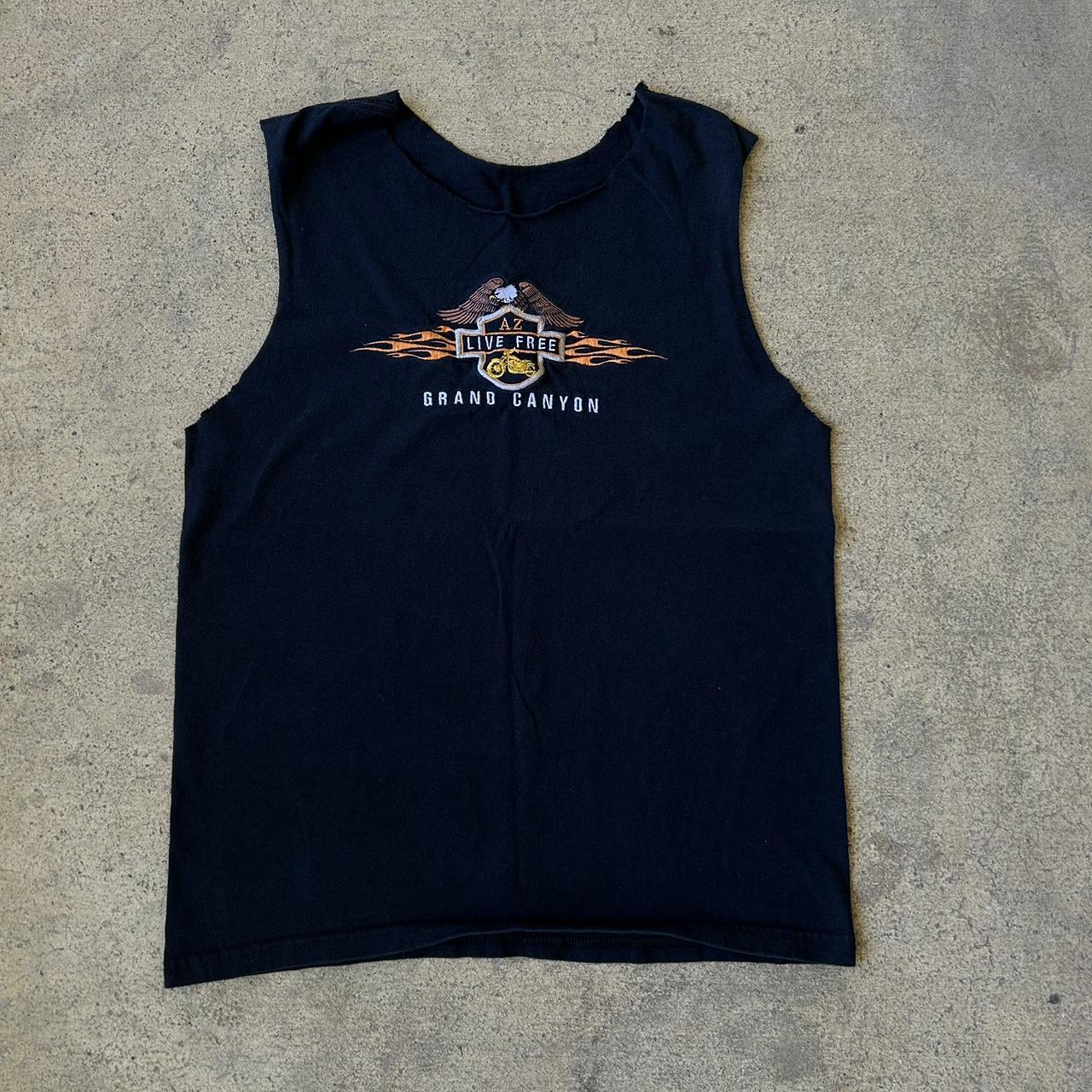 Harley Davidson Men's Black and Orange T-shirt | Depop