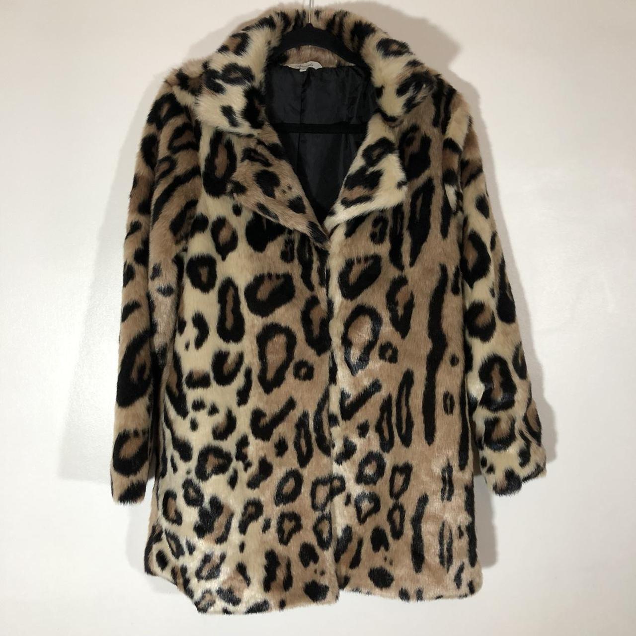 Peacock faux fur short animal print fur coat. No... - Depop