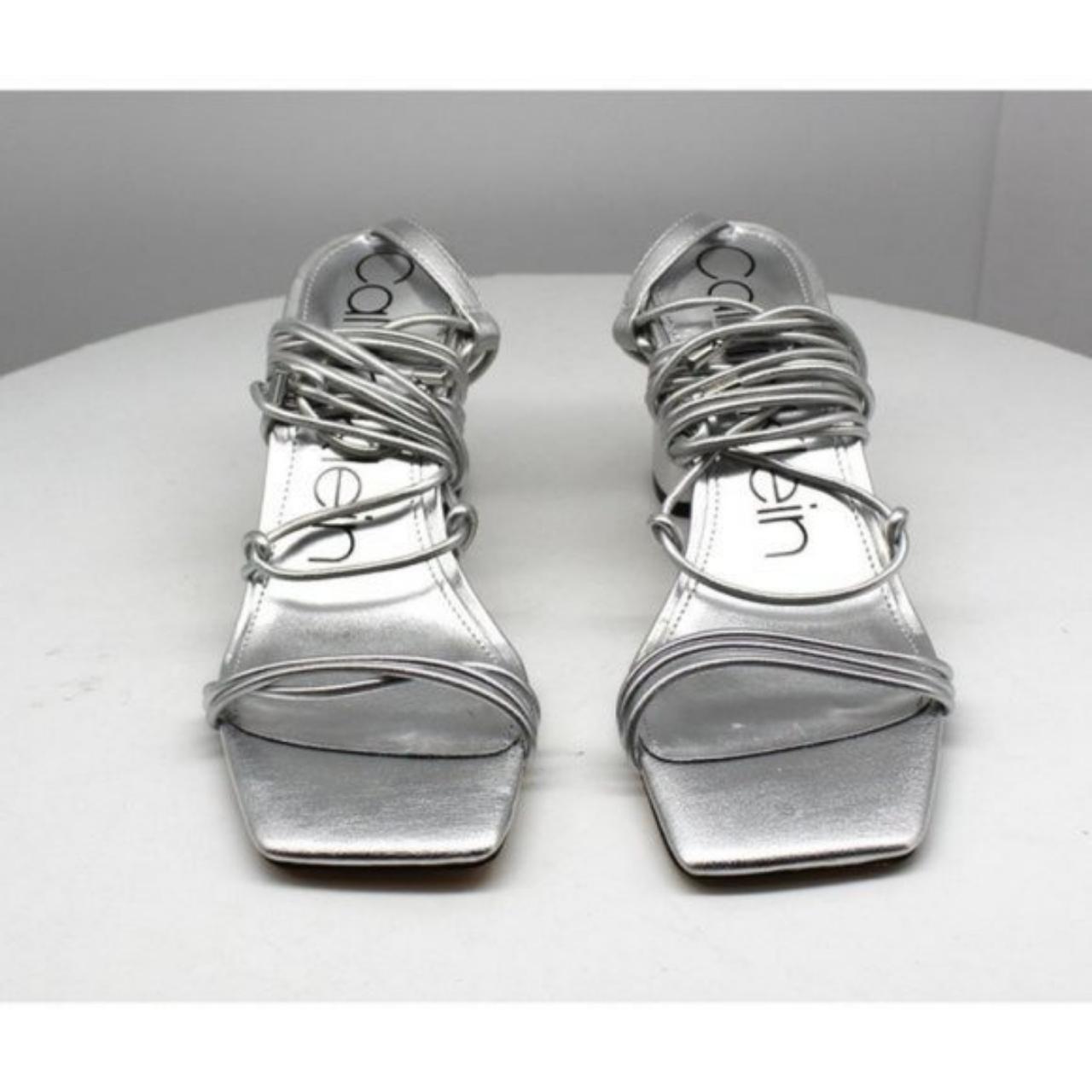 Calvin Klein Women's Silver Sandals | Depop