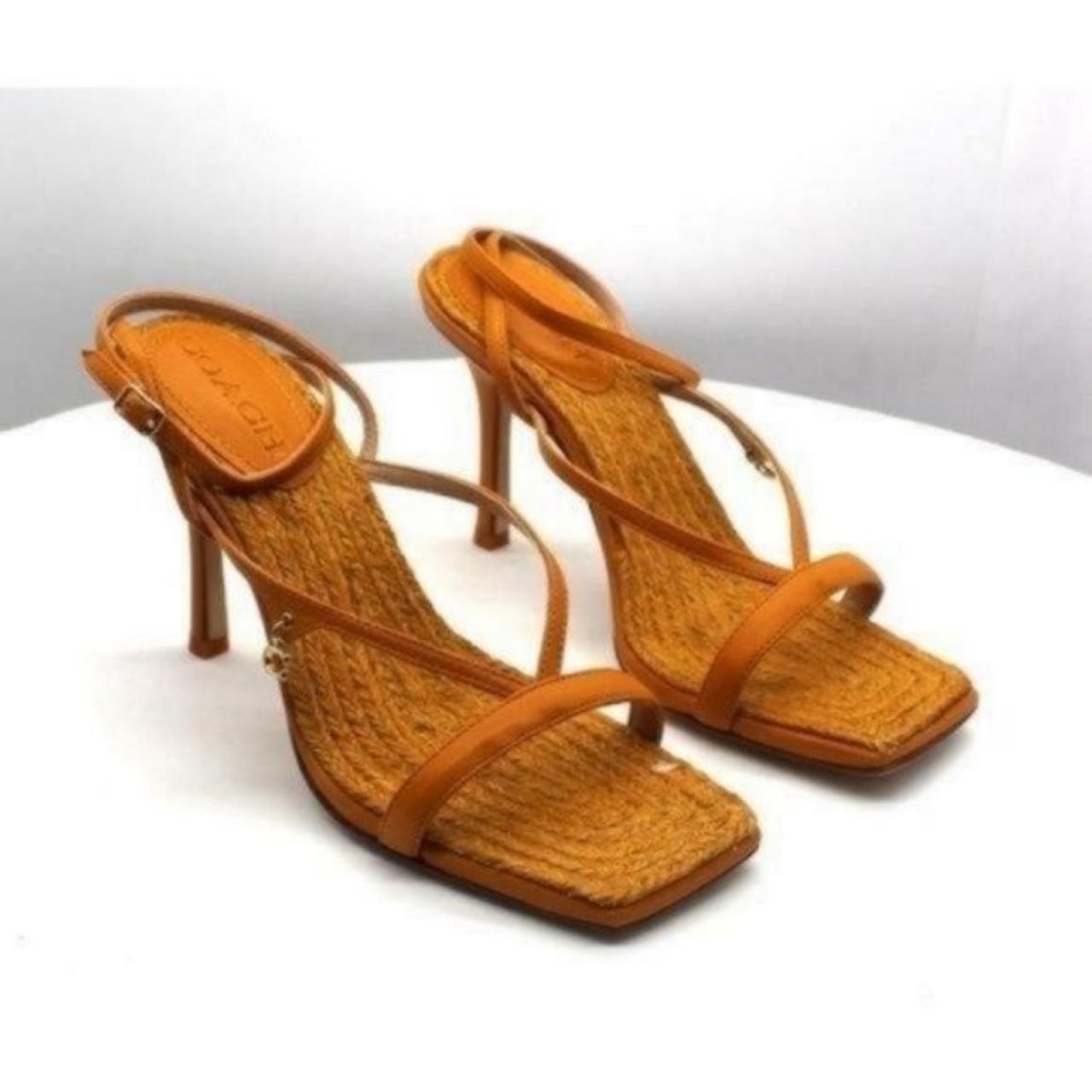 Coach Women's Orange Sandals | Depop