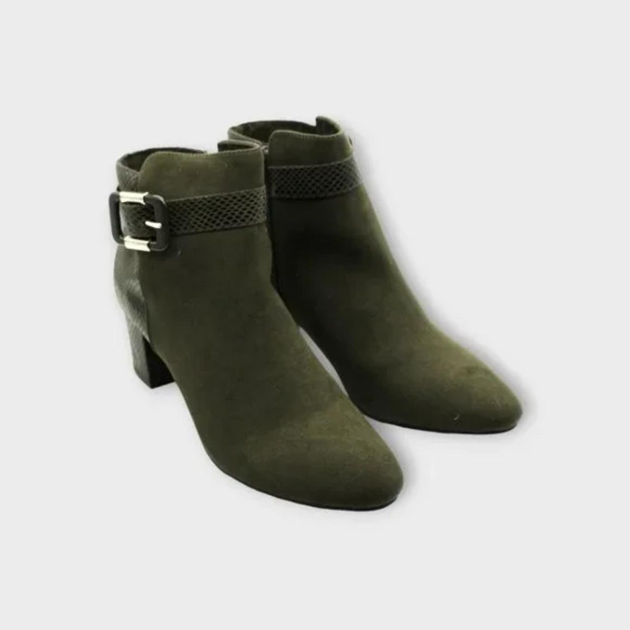 Karen Scott Ivyy Mixed Media Booties Olive A Depop