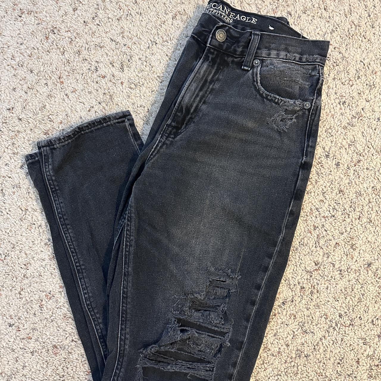 American Eagle: Faded Black Ripped Skinny Jeans - Depop