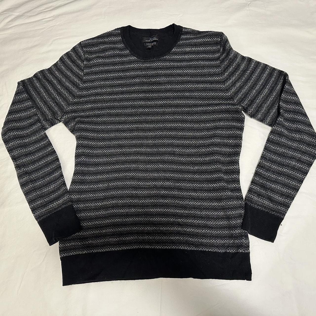 Marc Anthony sweater Striped black, dark gray, and... - Depop
