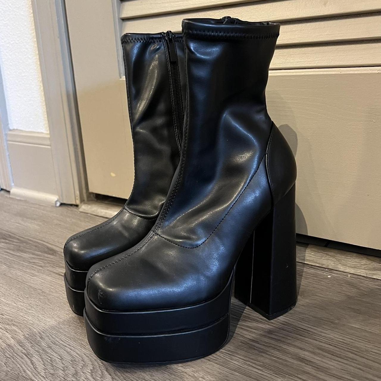 ASOS DESIGN Evelyn High Heeled Platform Boots In Depop