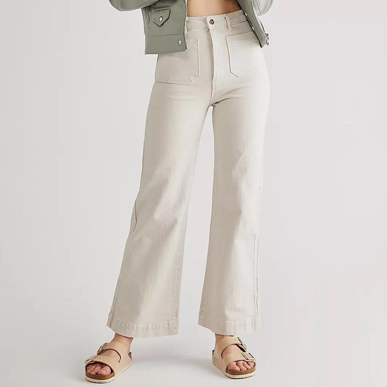 Sailor Cream High Rise Wide-Leg Jeans