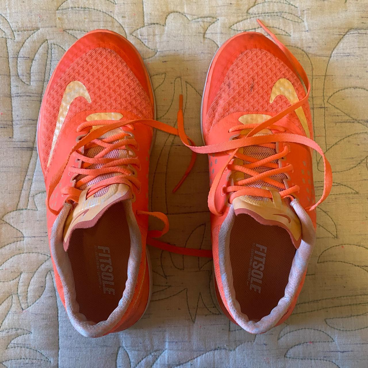 Nike orange peach running shoes women 7 great